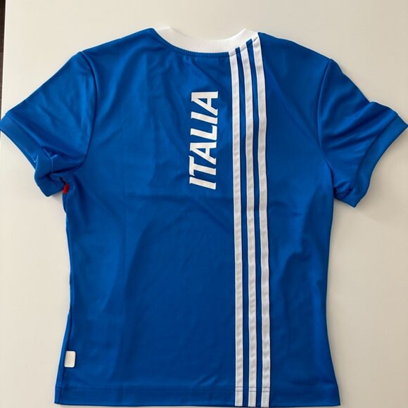 Italy Jersey Womens Small Blue Fifa World Cup 2006 Italia Shirt Adidas Y2K - Picture 2 of 2
